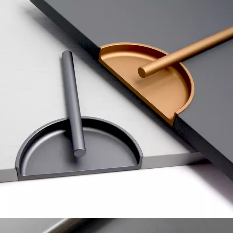 輕奢創意隱形拉手意式極窄鋁合金門把手推拉移門開槽內嵌入式扣手