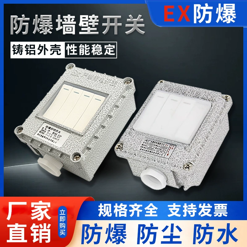 Взрывозащищенный выключатель, одинарный/двойной, промышленный, взрывозащищенная розетка, настенный выключатель 220В, одинарный/двойной, накладной, водонепроницаемый