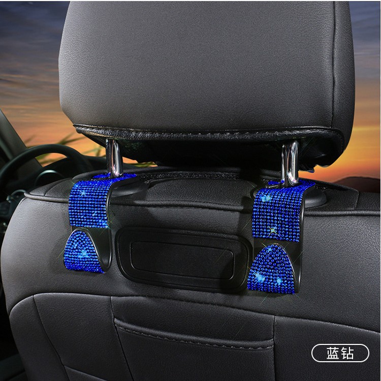 Suministros de coche gancho asiento trasero reposacabezas oculto creativo diamante-incrustado coche asiento trasero gancho multifuncional