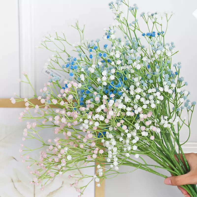 仿真花满天星高级感成品婚礼居家装饰手捧花束手感软胶假花束