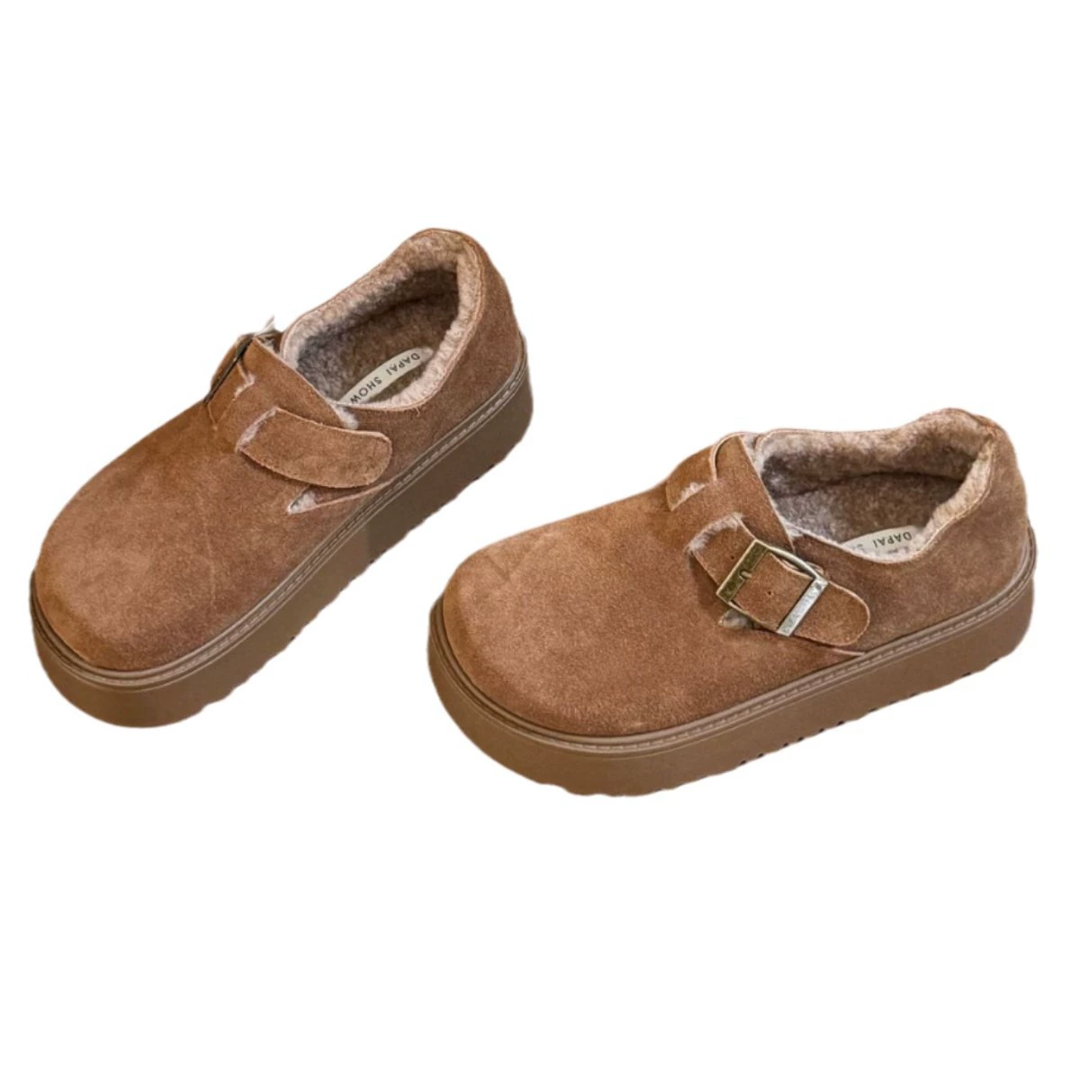 2025 новая зимняя обувь на толстой подошве Birkenstock с бархатом, тёплая обувь с глубоким носком, снеговые сапоги женские Birkenstock Loft, хлопковая обувь для женщин