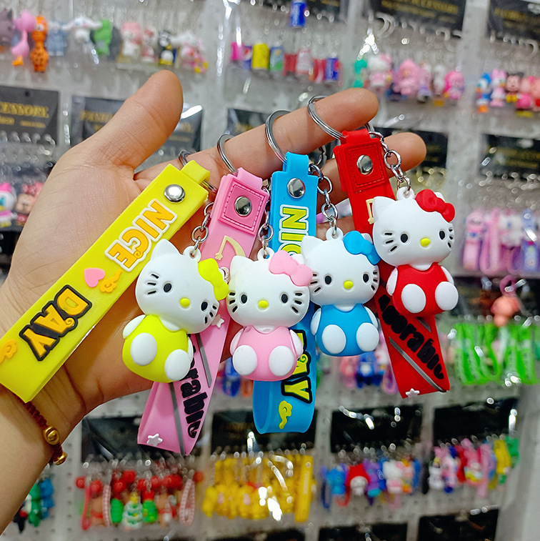 New Cute Colorful Kt Cat Silicone Keychain Cartoon Doll Key Chain Car Accessories Mall Gift Wholesale New Cute Colorful Kt Cat Silicone Keychain Cartoon Doll Key Chain Car Accessories Mall Gift Wholesale