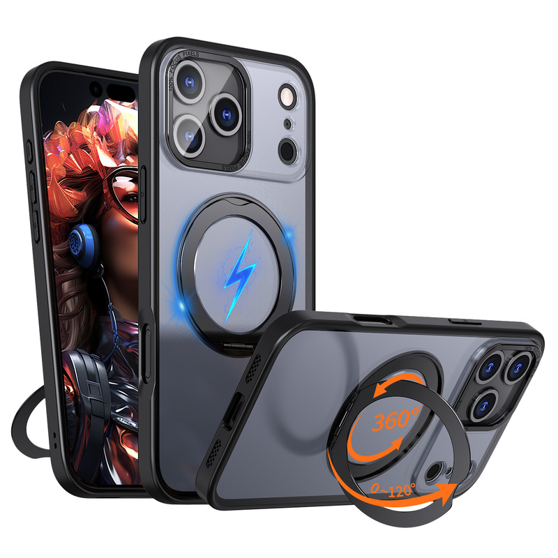 适用iPhone17Pro支点手机壳360旋转磁吸无感支架苹果16防摔保护壳|undefined