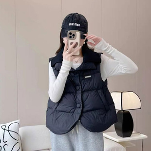 Down Vest Women's White Duck down 2025 New Style Small Fashionable Warm Autumn and Winter Versatile Vest Jacket Trendy