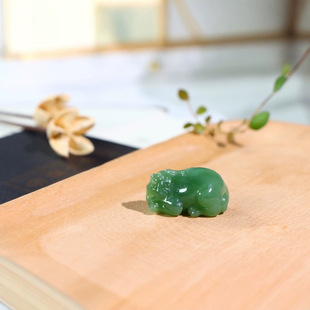 Jin Yu Tang Xinjiang Hetian Jade Exquisite Hetian Jade Jasper Micro Cat's Eye Pixiu Pendant with Fine and Oily Texture
