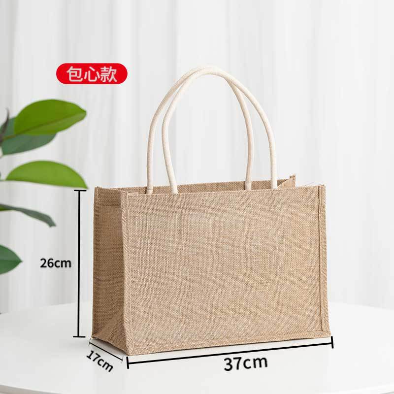 Bolsa de arpillera personalizada protección del medio ambiente bolsa de regalo de compras de lino de yute bolsa de lona de salida de moda logotipo personalizado