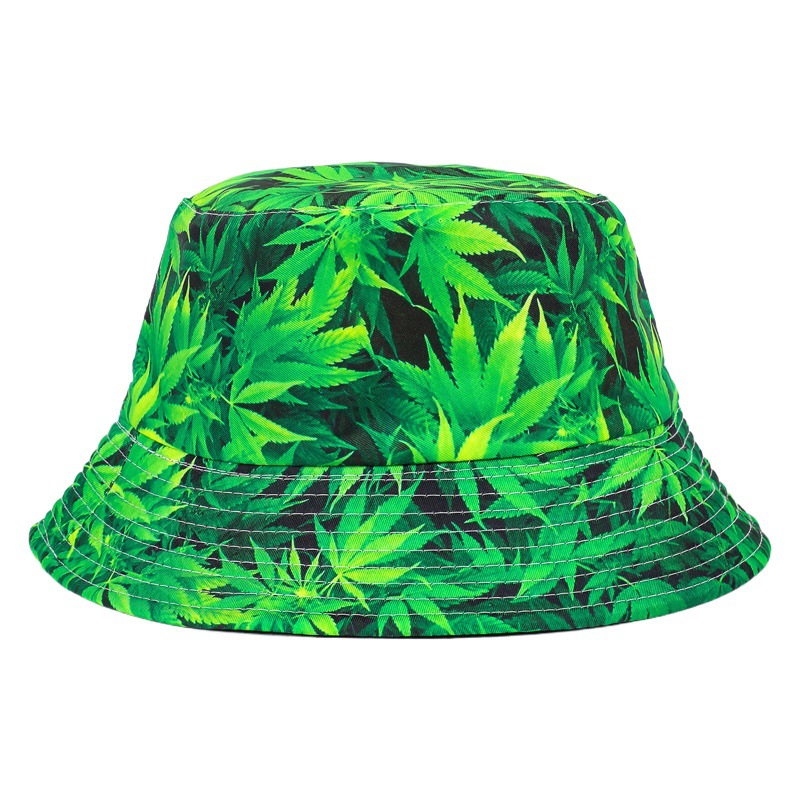 Nuevo sombrero de la cuenca de la hoja de arce para hombres y mujeres viajes al aire libre sombrero de pescador de doble cara sombrero de protección solar