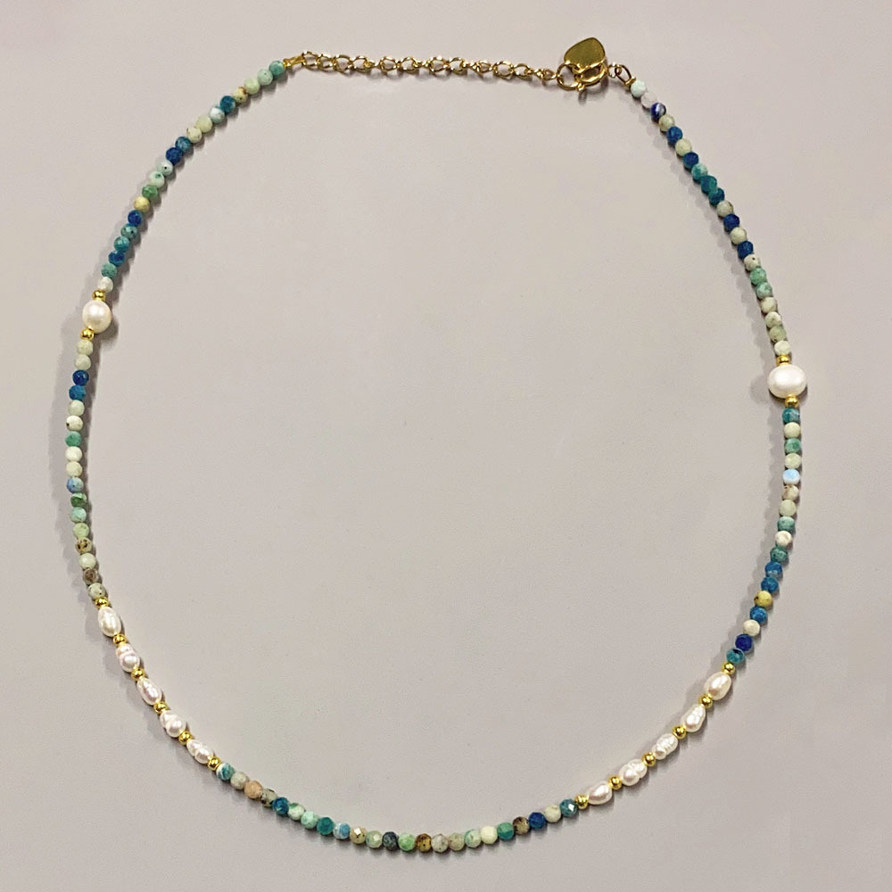 40g Weight Beads Pendant Material Necklace Classification Titanium Steel Chain Material 1 Piece Quantity Holiday, Daily Occasion natural stone, Freshwater Pearl, Titanium Steel Material Geometric Pattern Women's Gender Irregular, Chain Design Simple Style Style Simple Style Geometric Natural Stone Freshwater Pearl Titanium Steel Necklace In Bulk 1