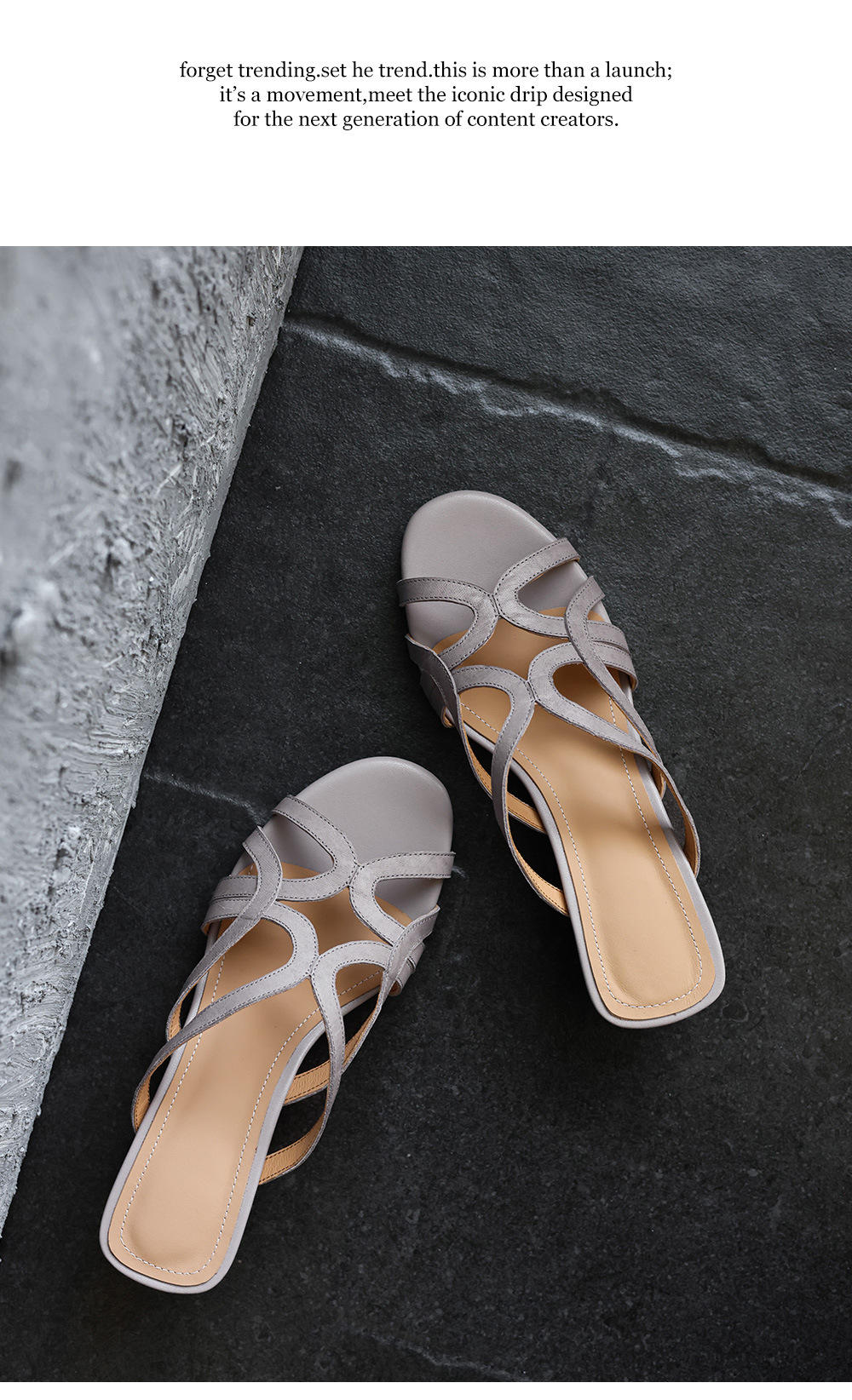Dép sandal nữ quai chữ V da bò thật, gót thấp 4 cm, hở ngón, phong cách thời trang dạo phố — Hồng nhạt chi tiết 23