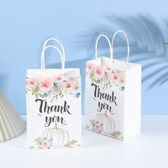 New bronzing English thank you gift bag Kraft paper tote bag exquisite printing tote bag