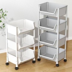 Small cart storage rack household snacks floor multi-layer living room storage school bag rack mobile kitchen fruit and vegetable basket