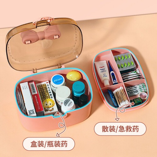 Medicine box household medicine box large capacity baby medicine storage box medical box children's portable double layer first aid
