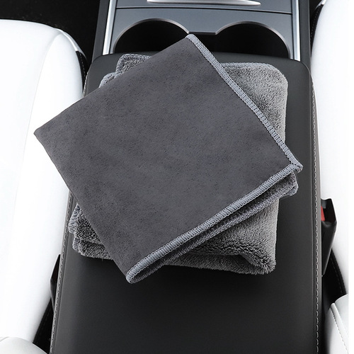 Double-sided deerskin towel for car washing, absorbent coral velvet towel for wiping hair, quick-drying household car wiping rag, pet hair-free