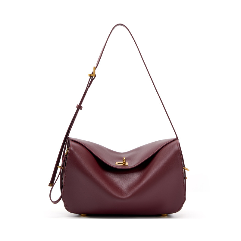 Boston Pillow Bag Luxury Underarm Handbag New Shoulder Bag Genuine Leather Commuter Versatile Large Capacity Crossbody Bag - Thumbnail 8