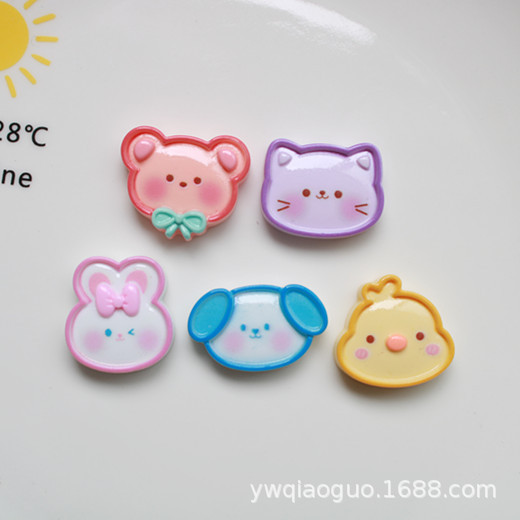 树脂diy配件可爱小熊小兔子 冰箱贴家居服饰儿童发饰 收纳盒材料