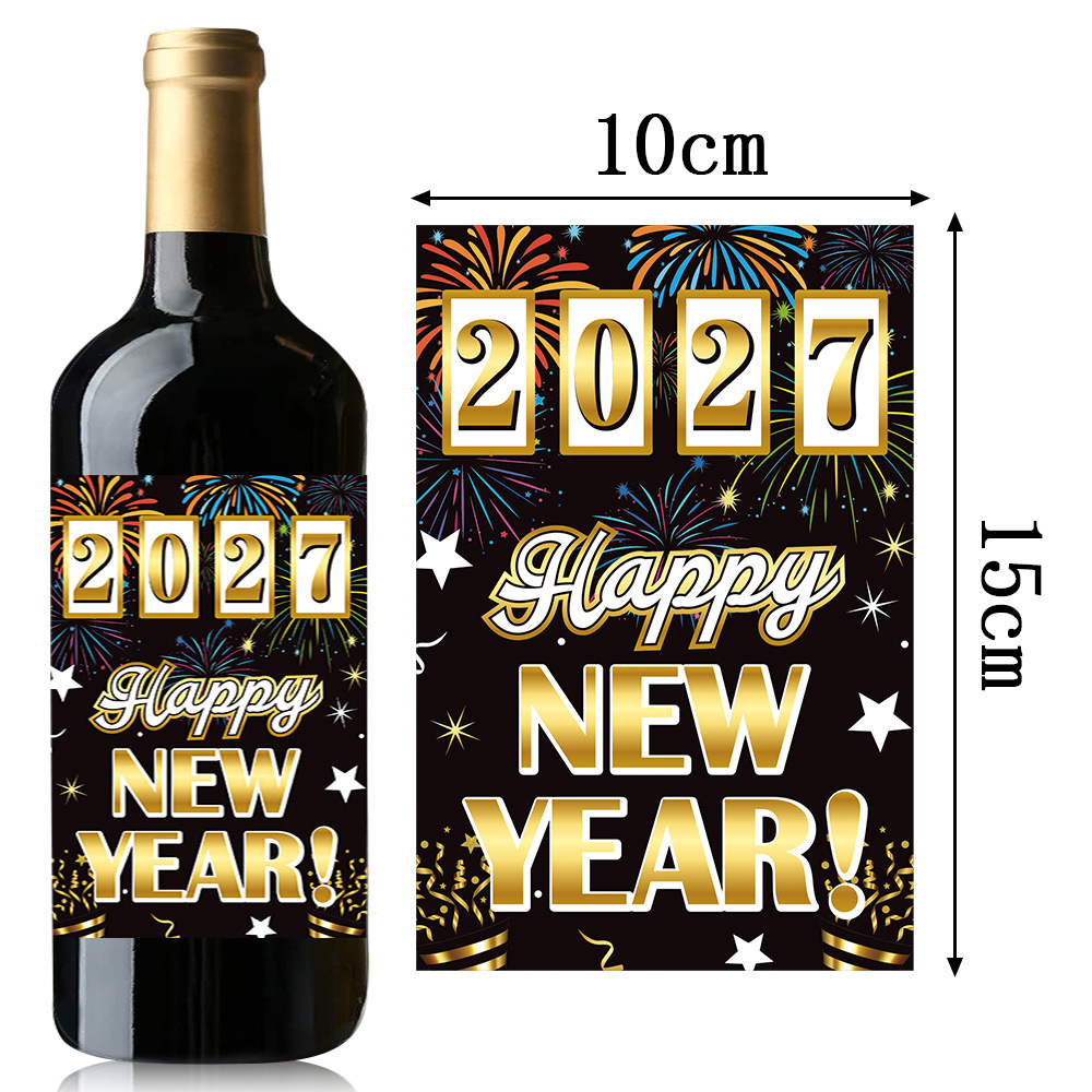 Set de Pegatinas Decorativas para Fiesta de Nochevieja, Suministros de Decoración para Fiesta de Año Nuevo, Pegatinas para Botellas de Vino image 5
