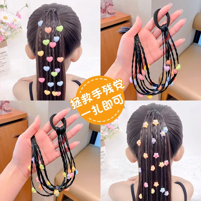 Dulce boxeo fresco peluca infantil Twist trenza anillo de pelo tocado de niña Cola de Caballo alta trenzada color de pelo cuerda de pelo accesorios para el cabello