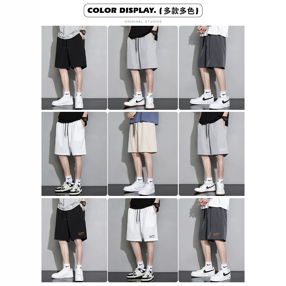 Pantalones cortos de seda de hielo para hombres de verano para hombres deportes al aire libre marca de moda casual para hombres negros de secado rápido pantalones de playa para hombres