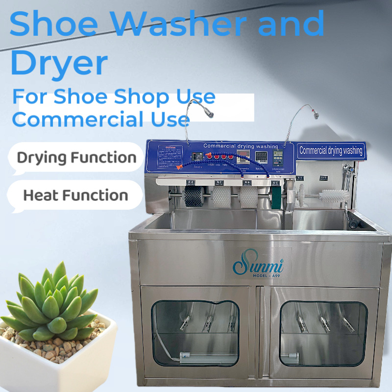 Commercial shoe washing machine and dryer, specialized for shoe washing shops and dry cleaners, shoe washing and drying all-in-one machine