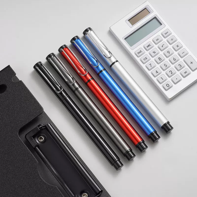 笔轻奢高级感金属中性笔定制LOGO广告笔插套式商务礼品笔签字笔