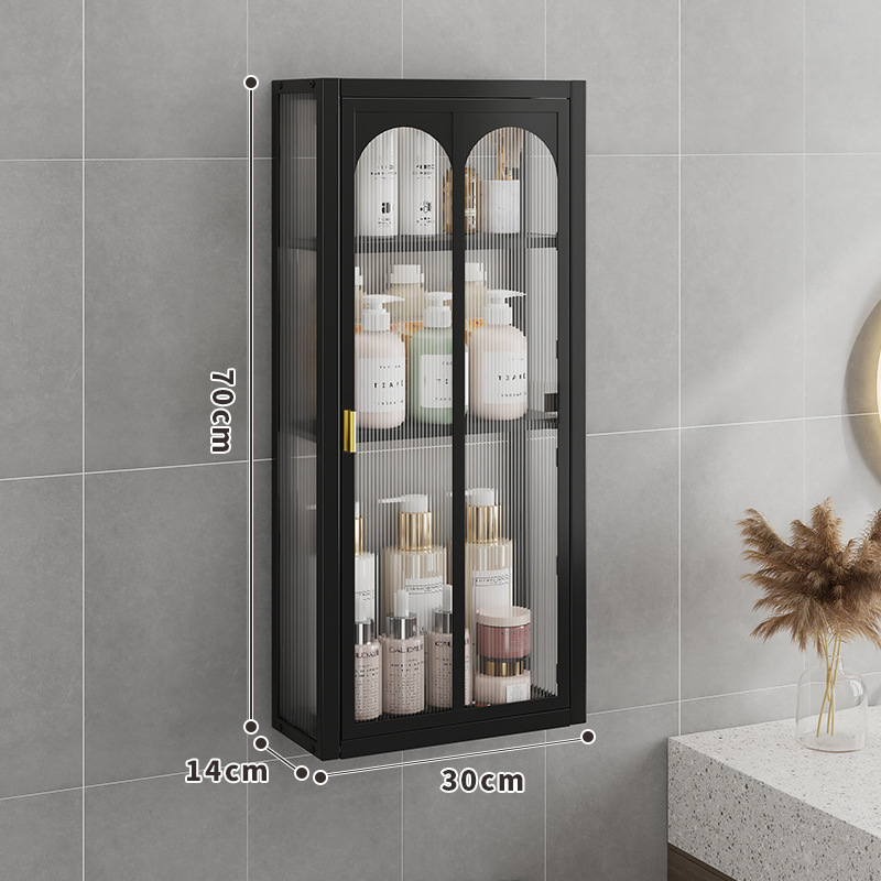 Estantes de pared sin clavos para el hogar, gabinetes a prueba de polvo, baños, gabinetes de pared, estantes, una pieza