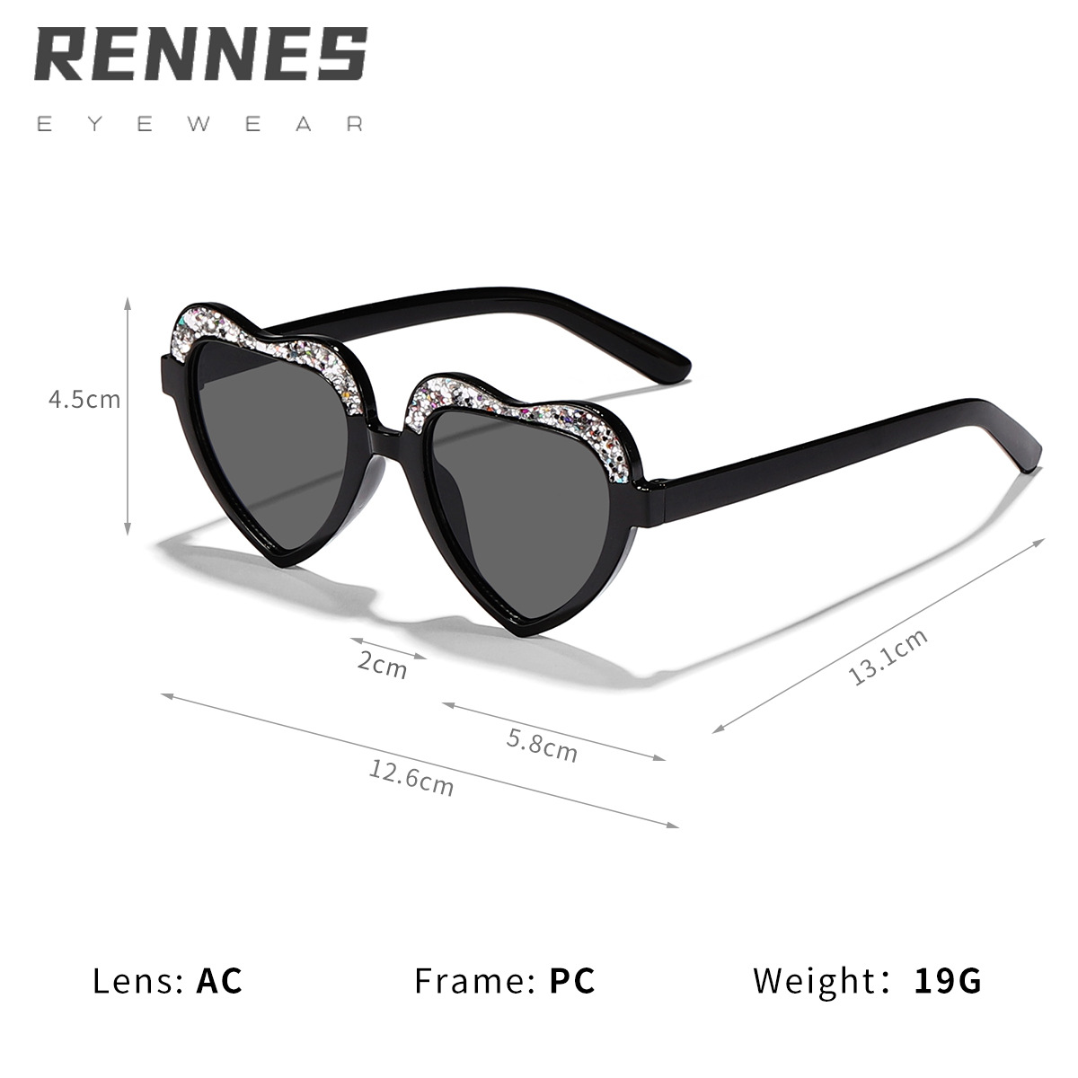 Nuevo estilo para niños, color caramelo fino, marco de amor, gafas de sol para exteriores, gafas de sol para niños y niñas, decoración de escenario personalizada, gafas de sol