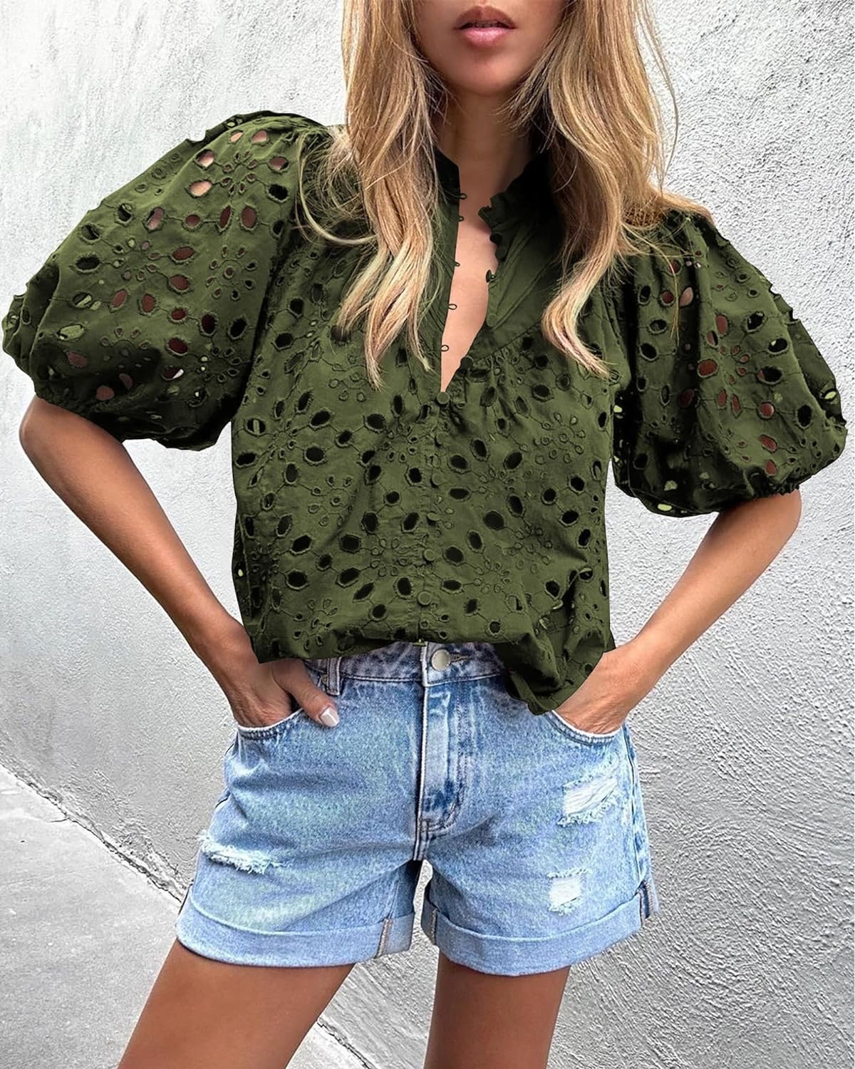 210g Weight Half Sleeve Sleeve Length Puff Sleeve Sleeve Type Polyester Fabric Type Regular Top Length T-shirt Tops Type Holiday, Daily Occasion Standing Collar Neckline Loose Fit Type Solid Color Pattern Summer Season Women's Gender Patchwork Design Vacation Style Wholesale Women's Vacation Solid Color Half Sleeve Patchwork T-Shirts 1