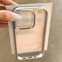 Iphone15plus 14ソフトジェル11promax1213携帯ケースXRシルバーフォトフレームメッキケース78高级女女