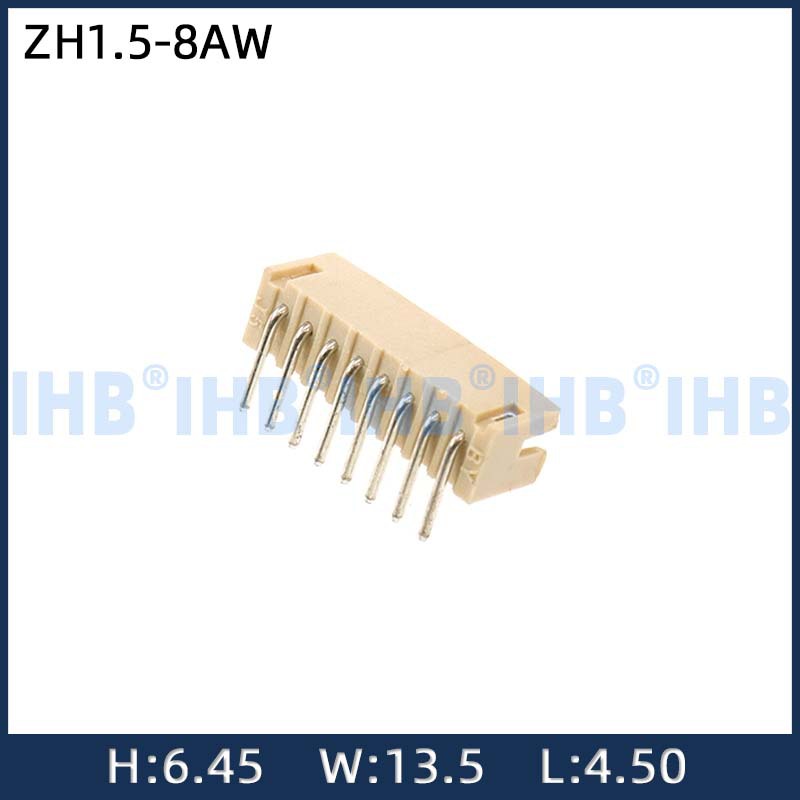 ZH1.5-8AW弯针接插件1.5mm间距耐高温针座1.5贴片连接器插座接口