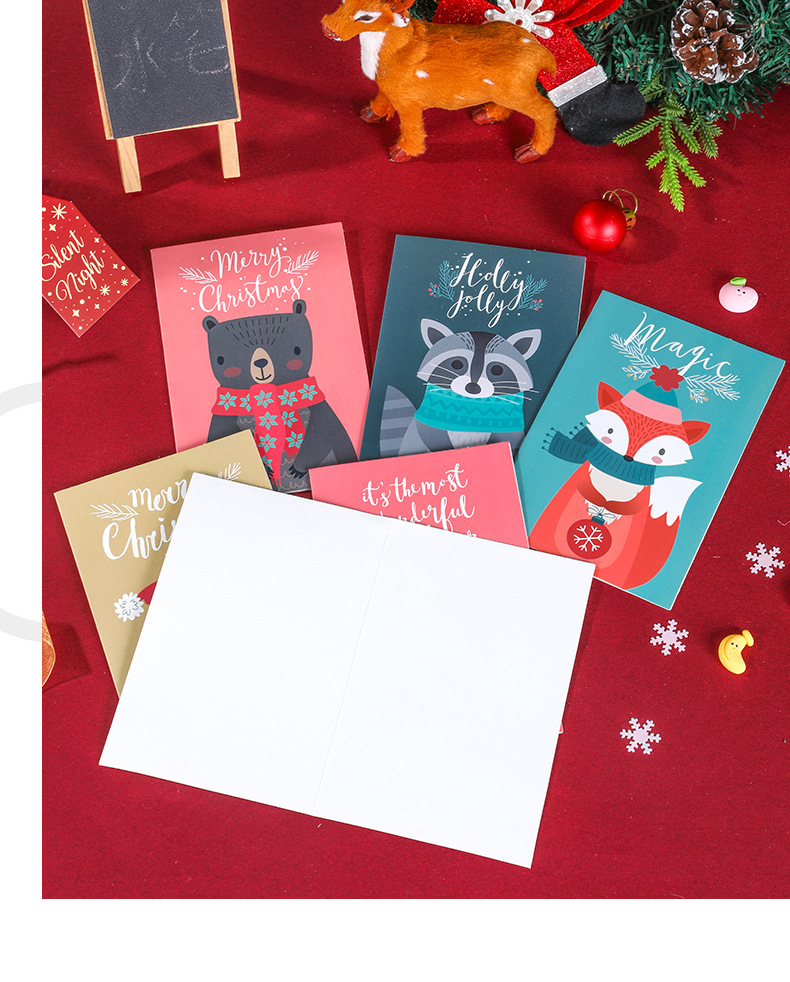 Animal, Letter Pattern Casual Style Christmas Casual Animal Letter Card Invitations