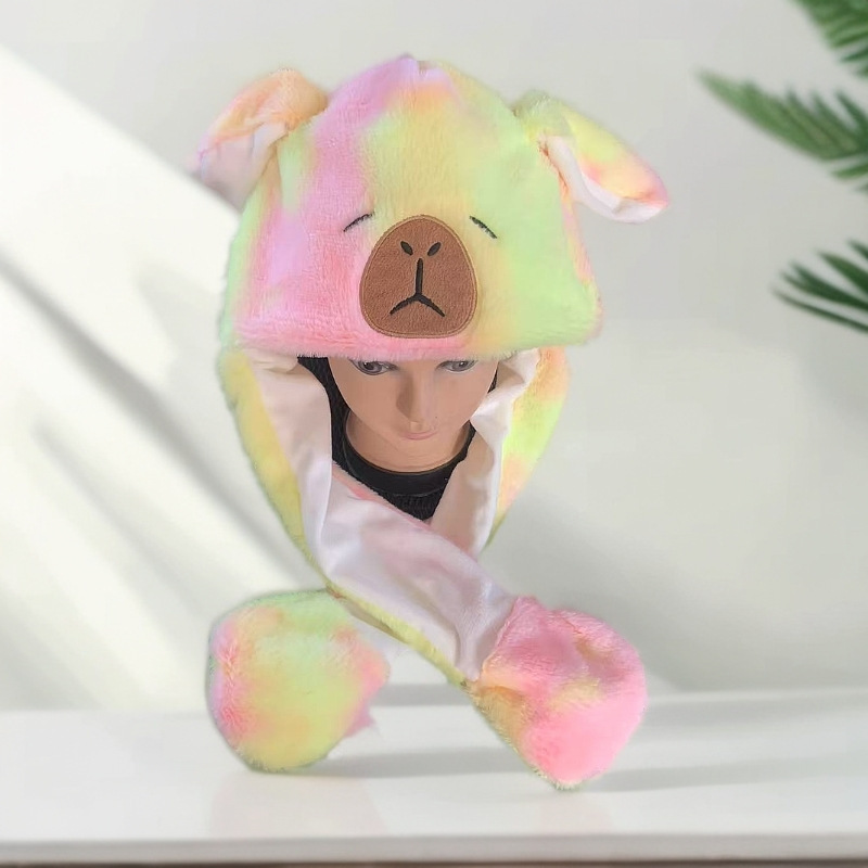 新型のディザネットの赤い同モデルのウサギの耳のエアバッグの帽子の保温のぬいぐるみの耳はウサギの子の帽子の卸売りを動かします。|undefined