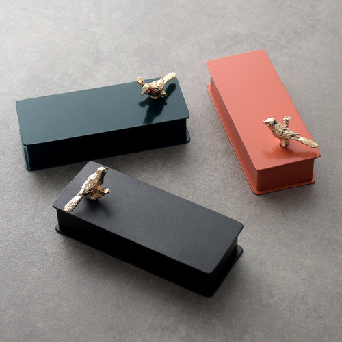 Home personalized creative living room light luxury toothpick box stainless steel living room restaurant hotel toothpick jar toothpick storage box