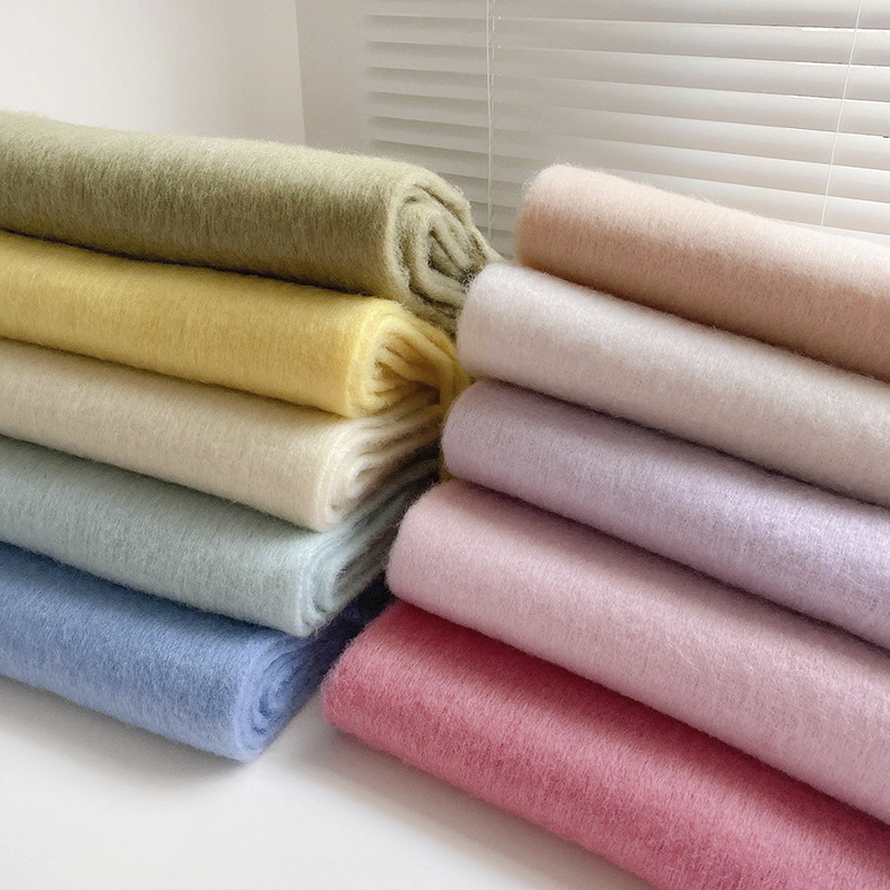 2023 New Soft Glutinous Fluffy Solid Scarf for Women's Winter Thickened Imitation Cashmere Shawl Korean Edition Warm_voghion.com