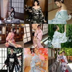 新しい日本の少女の着物の女性は日本の浴衣の正装の伝統の多色の日系の写真のワンピースの卸売りを改良します。