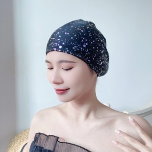 Amazon Women's Swimming Cap Simple Color and Style Ear Protection Cap Long Hair Cap Swimming Cloth Cap for Swimming Pool Women