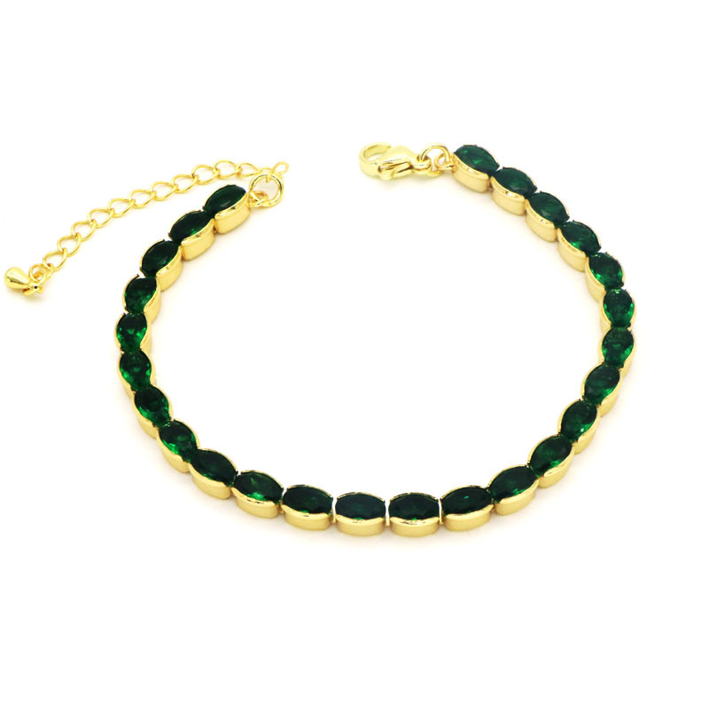 Fashion Devilu0027S Eye Copper Inlay Zircon Bracelets 1 Piece