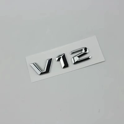 side standard C pillar logo | Car logo - v12-bright-silver-three-dimensional