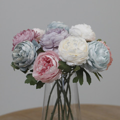 Simulated rose, artificial rose, oil painting color, fresh single tea rose, home decoration, wedding props, bouquet, tea rose