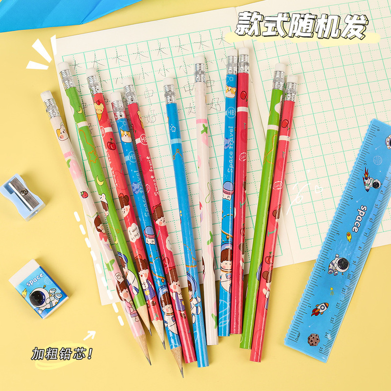 卡通HB铅笔带橡皮小学生专用儿童绘画素描不断铅笔奖品文具批发|undefined