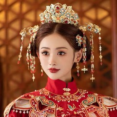 2023明制大婚步搖鳳冠新娘唐風新款結婚中式大氣婚禮秀禾服髮飾品