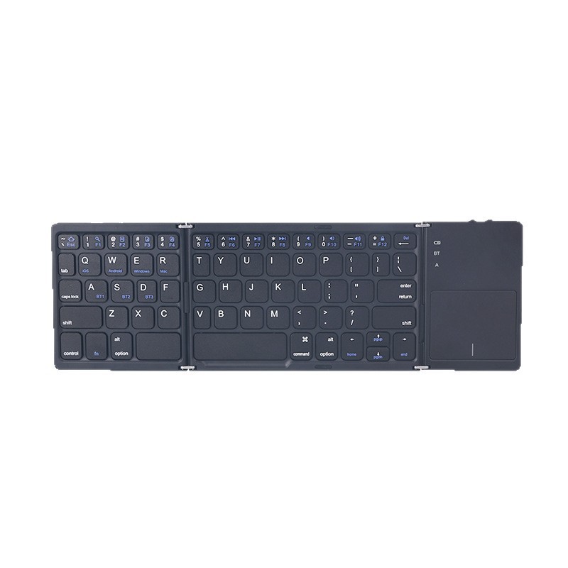 B033 transfronterizo triple plegable teclado Bluetooth con touchscreen multi-sistema compatible tablet portátil teclado inalámbrico
