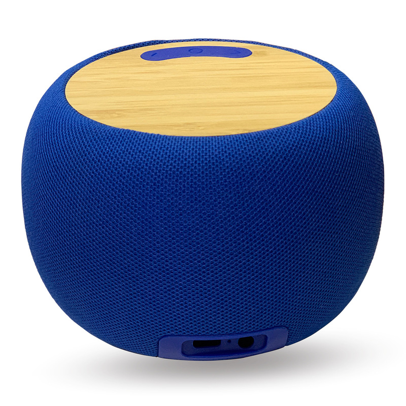 ツーインワンラウンドドラム型布張り竹ワイヤレス充電Bluetoothスピーカー、竹パネルBluetoothスピーカーワイヤレス充電|undefined
