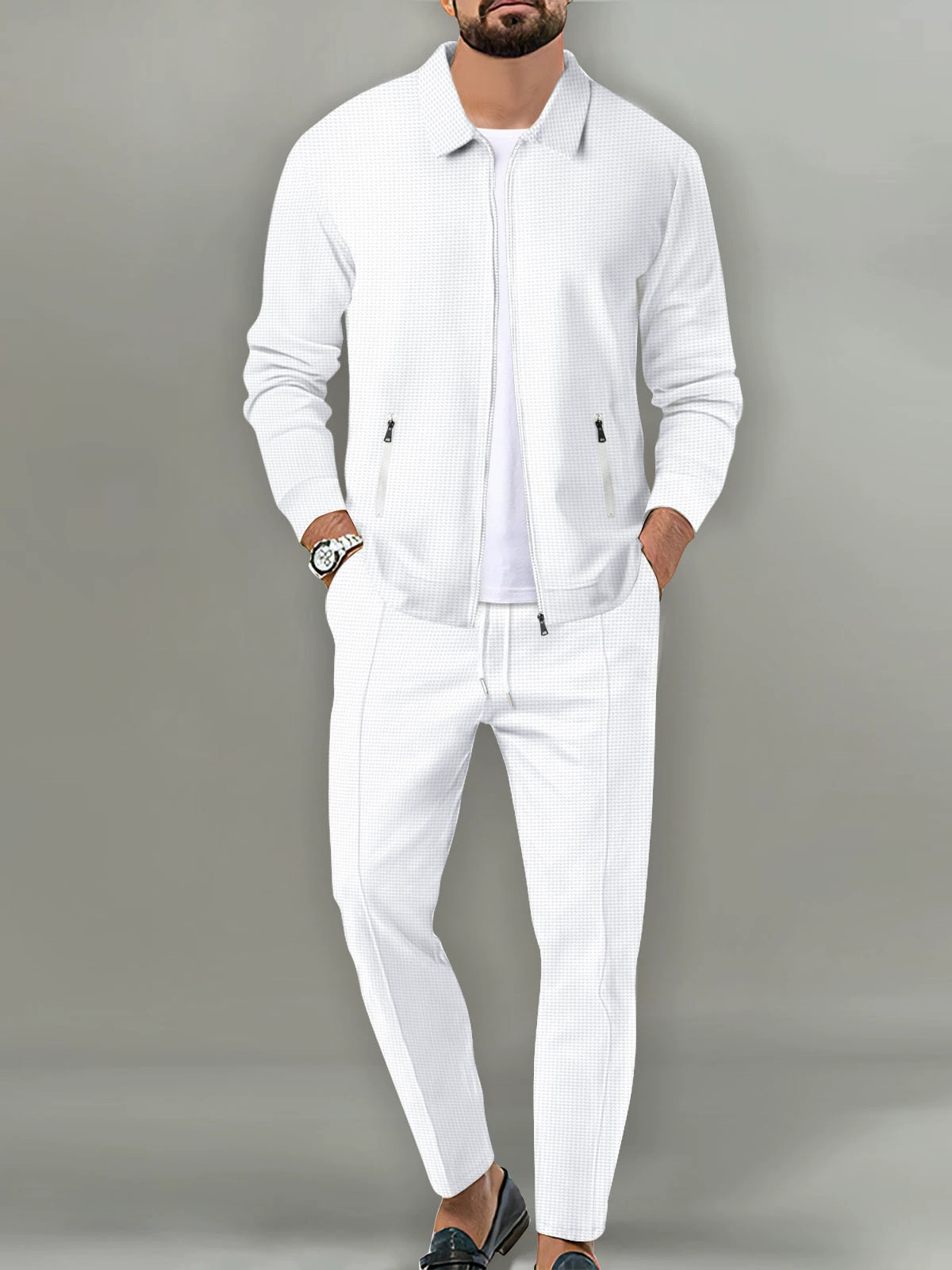 Куртка на молнии, мужская кардиган, набор, (таможенная торговля), осень, slim fit