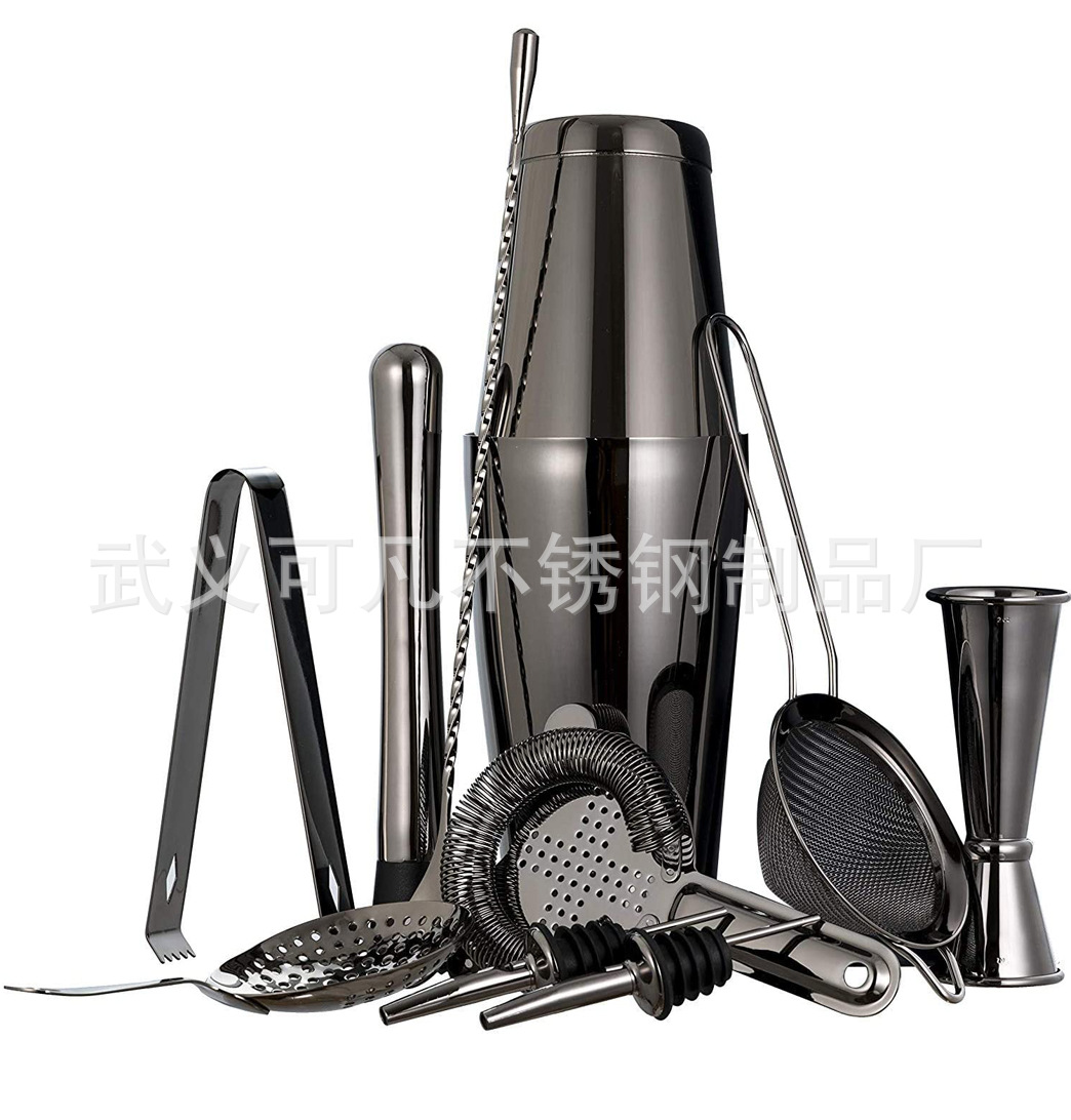 Set de Cóctel Boston de 11 Piezas – Acero Inoxidable, 750ml, Herramientas para Bar, Varios Colores