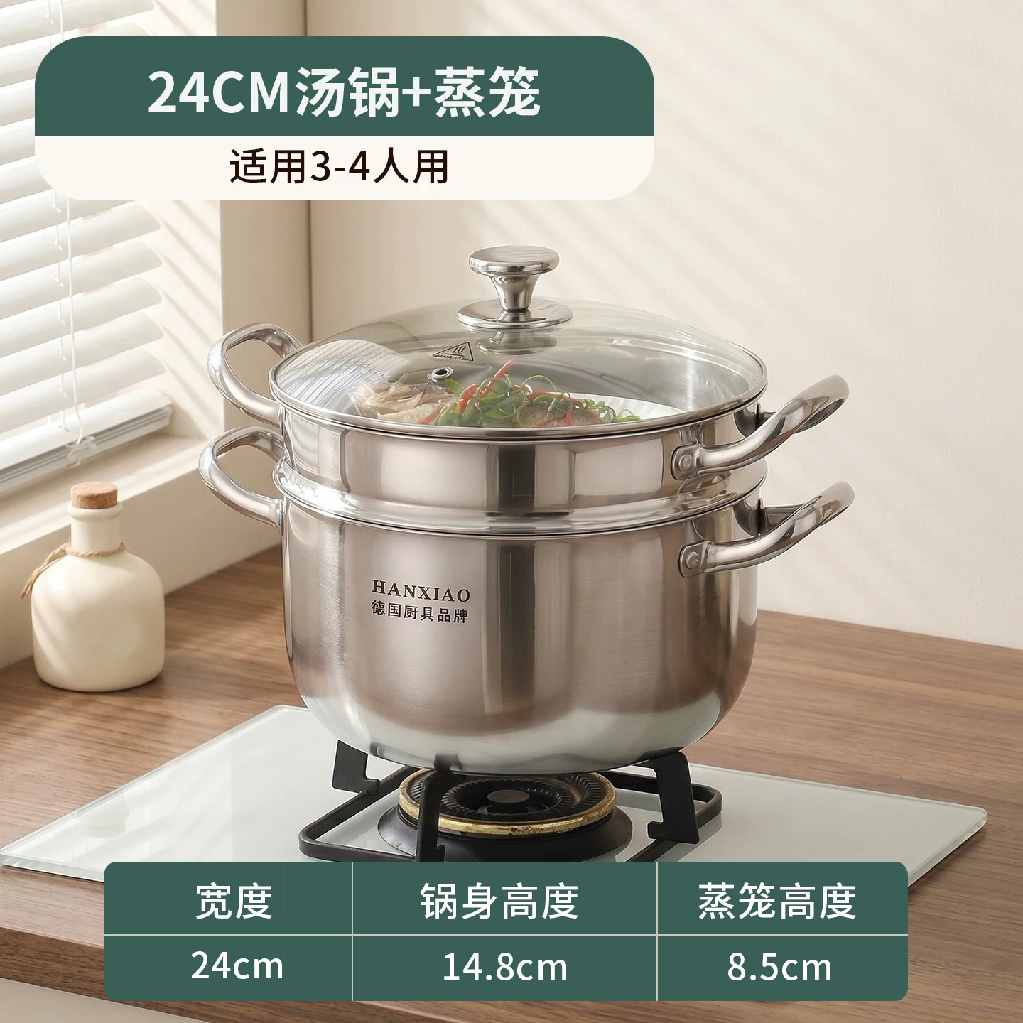 Olla de Acero Inoxidable 316 para Sopa Gran Capacidad Resistente al Calor para Hogar