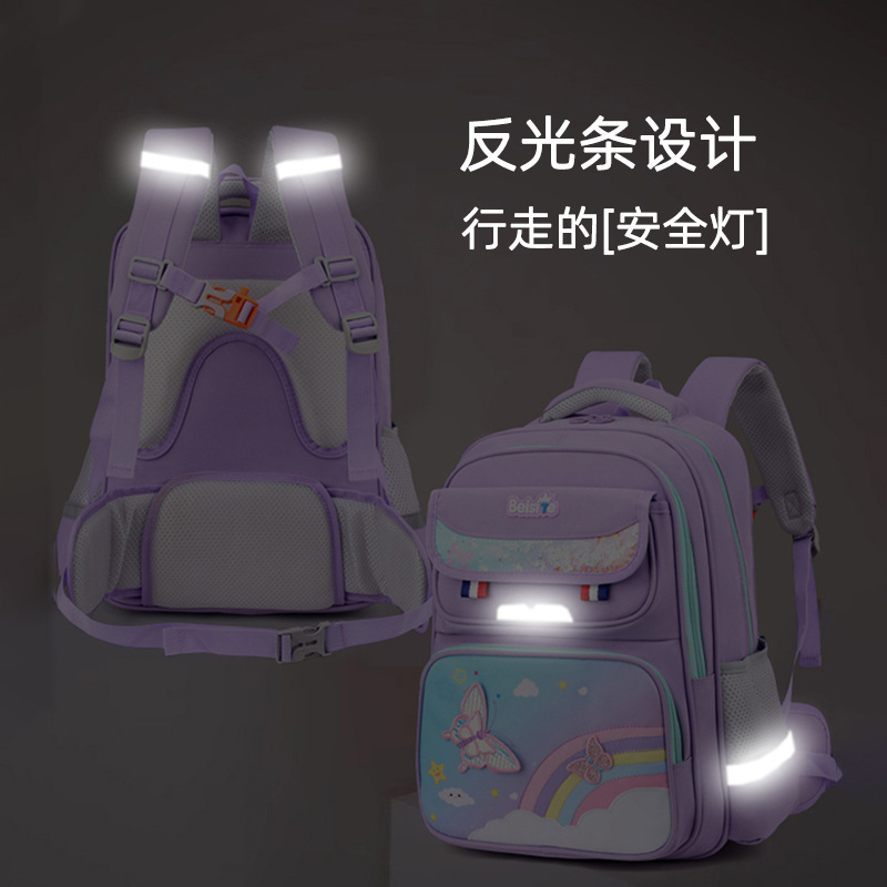 Mochilas escolares para estudiantes de primaria de primer a tercer a sexto grado, niños, impermeables, reducción de carga, protección de la columna, mochila, niñas de 6 a 12 años