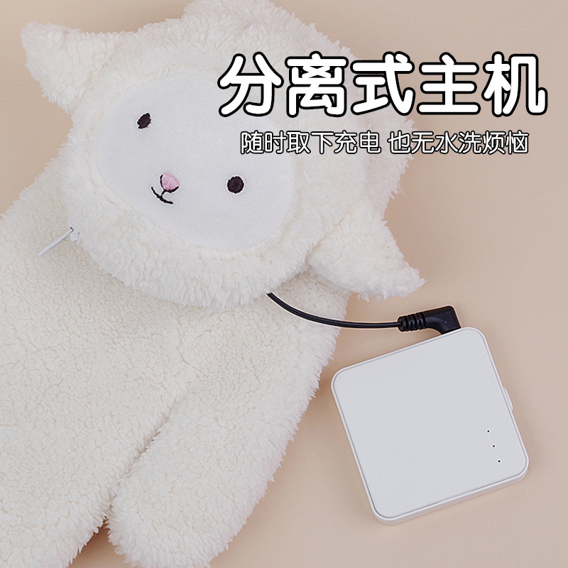 Janpim羊メメ全指充電発熱手袋冬防寒保温usb充電騎行調温暖手宝|undefined
