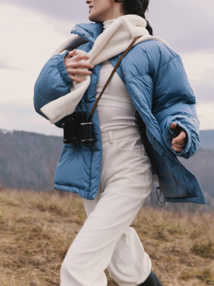 Cuello vertical de manga larga ropa de algodón de mujer ropa de algodón corta chaqueta de algodón de mujer 2025 otoño y invierno nuevo estilo transfronterizo europeo y americano