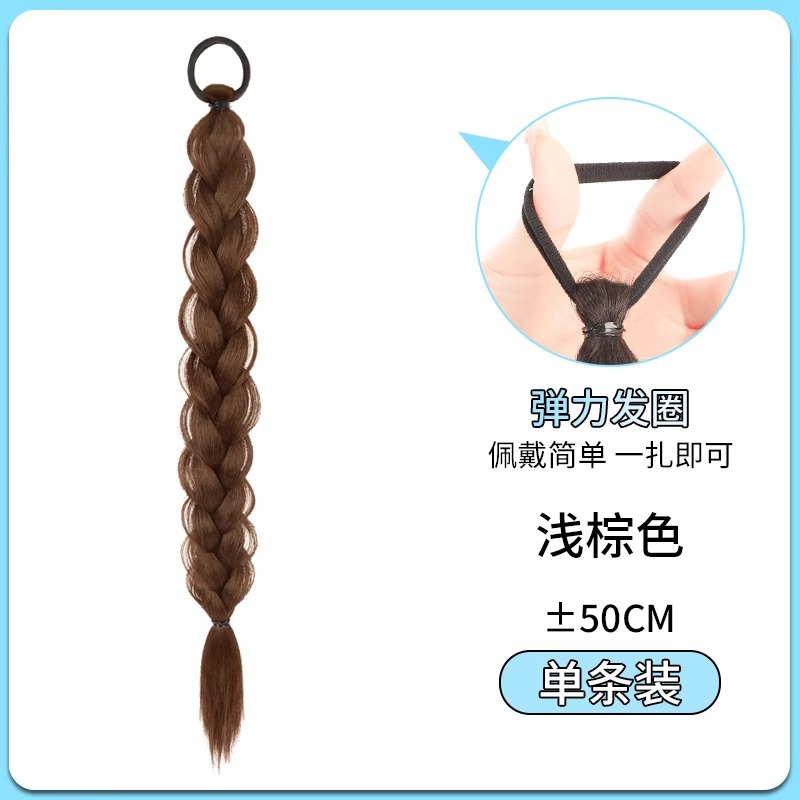 Pelucina trenzada mujer alta cola de caballo nuevo estilo chino dulce trenzado natural trenzada larga trenzada de boxeo doble caballo trenzado pelucina