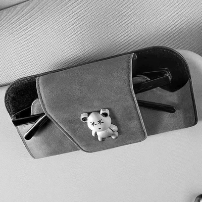 Sunglasses Storage Box Glasses Frame – Car Glasses Clip/Bill Clip - gray-violent-bear-glasses-frame